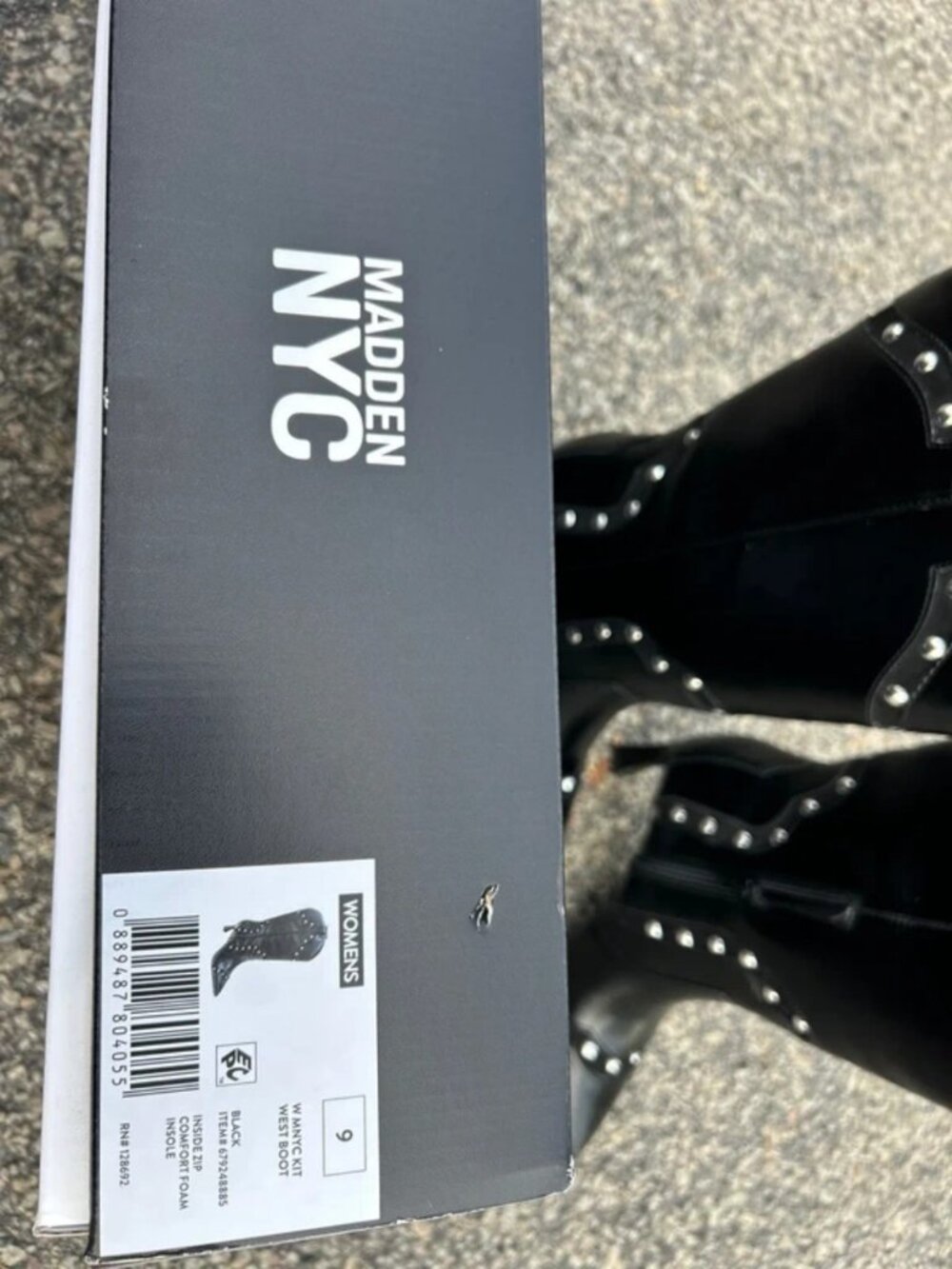 Black Leather High Heel Boots - Picture 2 of 5